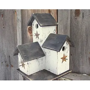 Primitive Country Condo Birdhouse, Handmade Birdhouse Rustic Birdhouse Garden Decore Bird House.