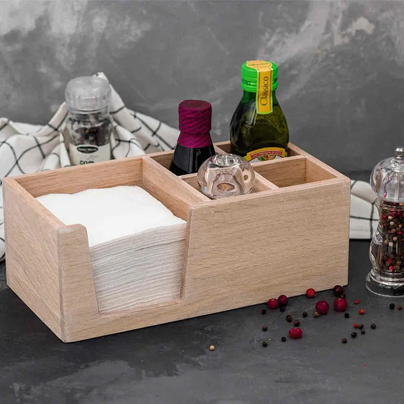 Personalized napkin holder Salt and pepper caddy with napkin holder
