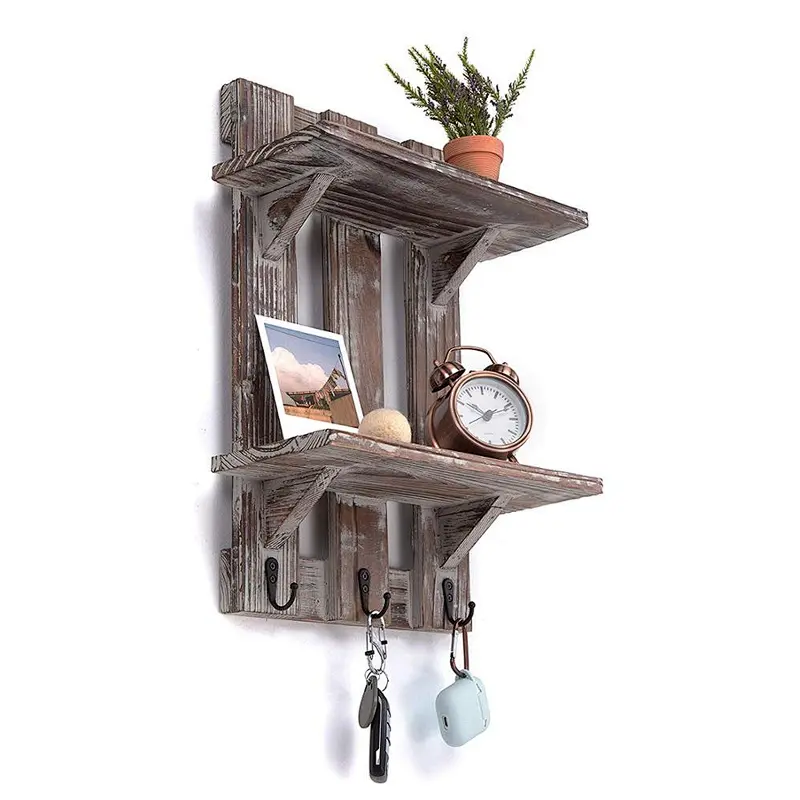 Rustic WallMounted Shelves- Wood Floating Pallet shelf mount wall bracket wood decorative floatingshelves wall mountedshelf wall