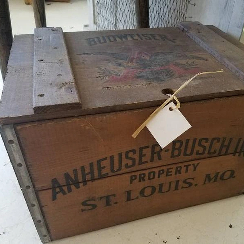 Awesome vintage Budweiser Commemorative beer crate box wooden box for packing beer Wood Boxes Handmade Crate Wooden Boxes