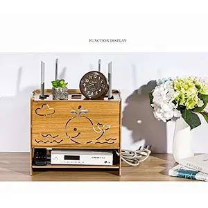 Router Storage Box Socket Wooden Household Box Decoration Desktop Wireless Finishing