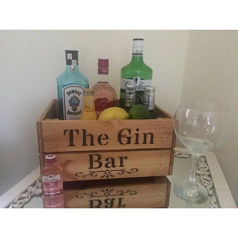 Hot Cheap Vintage Wooden Crate Bar Wooden Box Crate Gift Bar Sign Storage Wedding Party