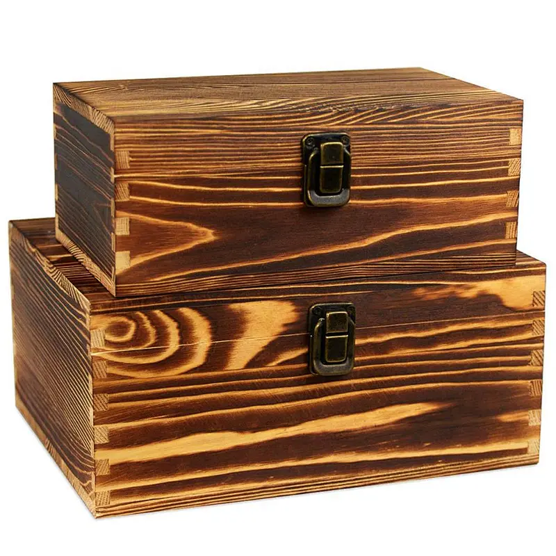 Decoration woodbox woodiness small adorn article interest collect souvenir cash to receive box lock key to cover