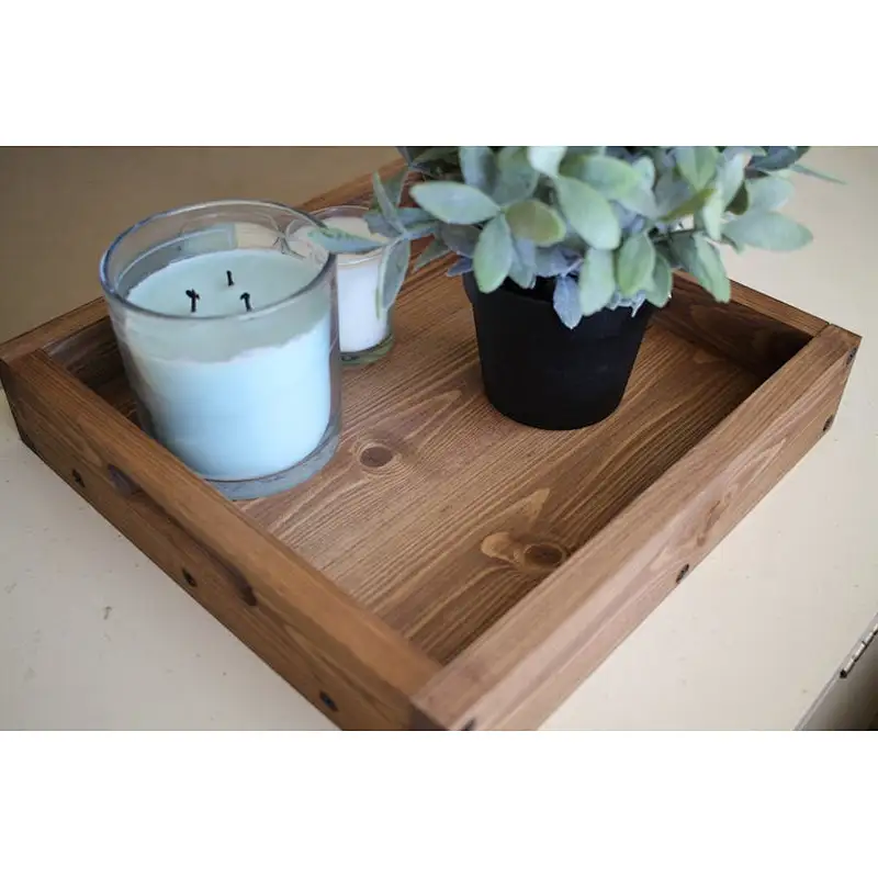 Rustic Wooden Ottoman Tray Wooden Tray Rustic Decor Farmhouse Decor Rustic Home Decor  For Serving Tray Coffee