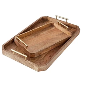 Custom Home Rustic Wood Tray Pine wooden storage ,set of 2