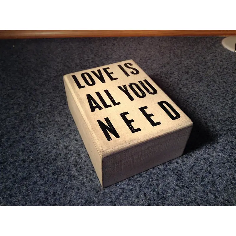 White Wood Box Sign Love Is All You Need Vintage Look