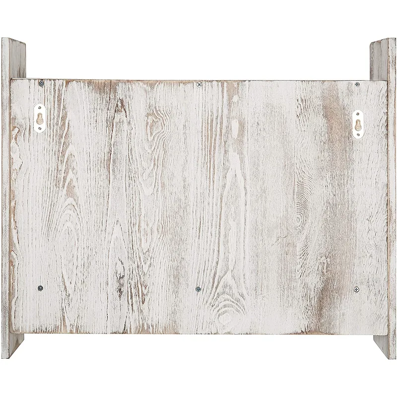 MyGift 3-Shelf Whitewashed Wall Mounted Bathroom Organizer Rack with Towel Bar