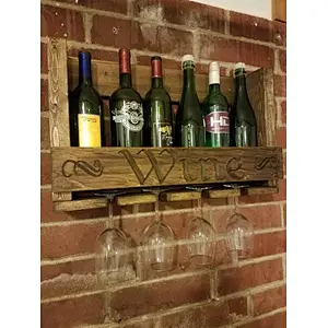 Rustic Wine Wall-mounted Shelf For Family
