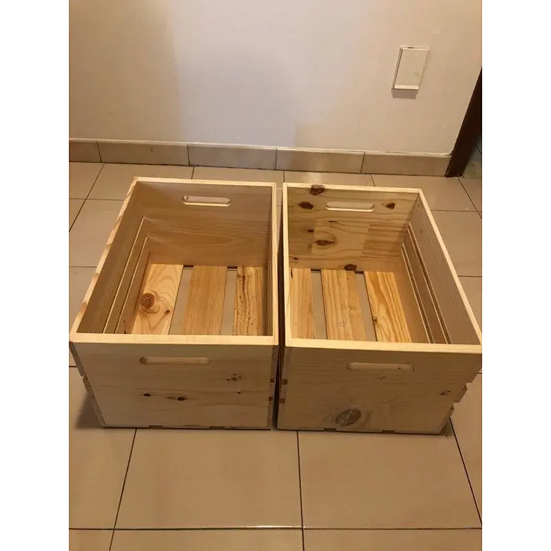 Rustic wholesale unfinished personalized customized big decoration  cheaper  retro style with handles storage   two wooden boxes