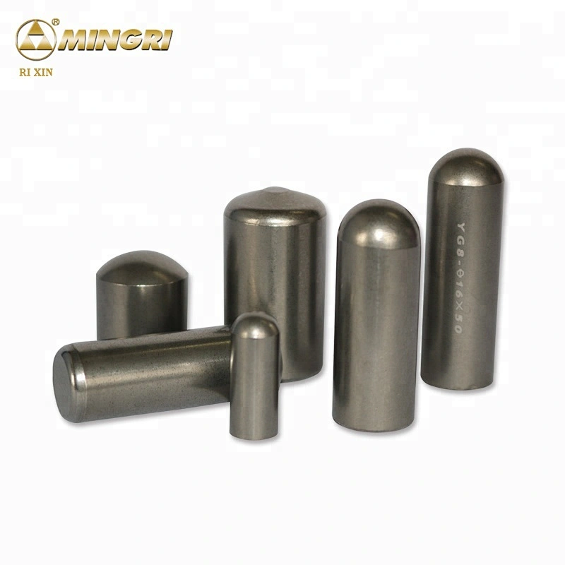 Zhuzhou Mingri D16xH40 Head Ball Ground HPGR Roller Tungsten Carbide Studs Pin for Iron Ore / Cement Crushing