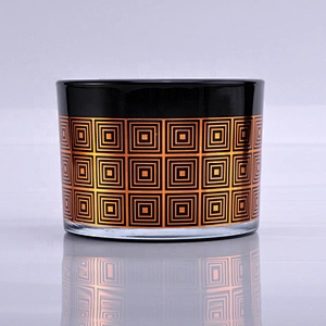 10oz Wholesales Custom black glass candle holder
