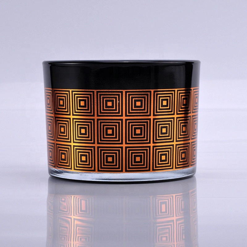 10oz Wholesales Custom black glass candle holder