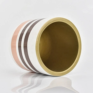 Wholesales christmas porcelain gold empty ceramic candle jar