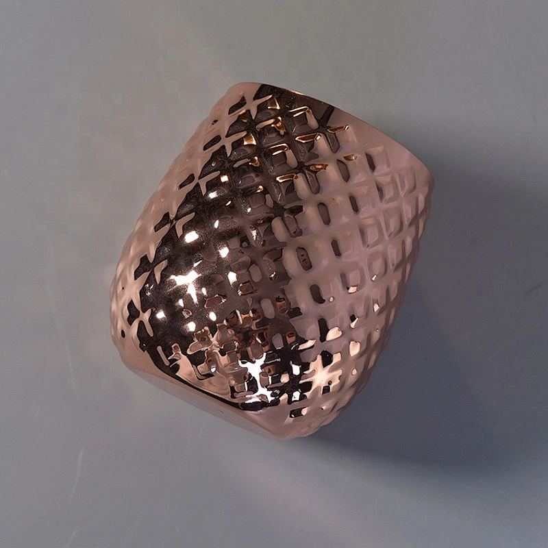 Golden custom geo metal aluminum candle jars