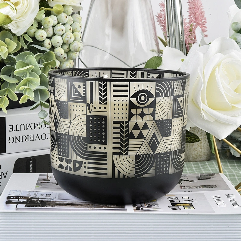 Wholesales empty tealight decorative black ceramic candle holder jar