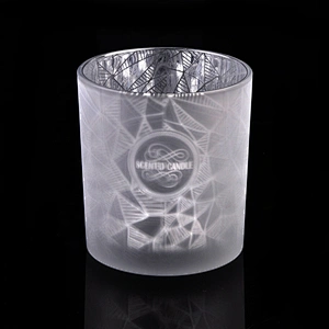 Wholesales frosted gold custom tealight glass candle jar