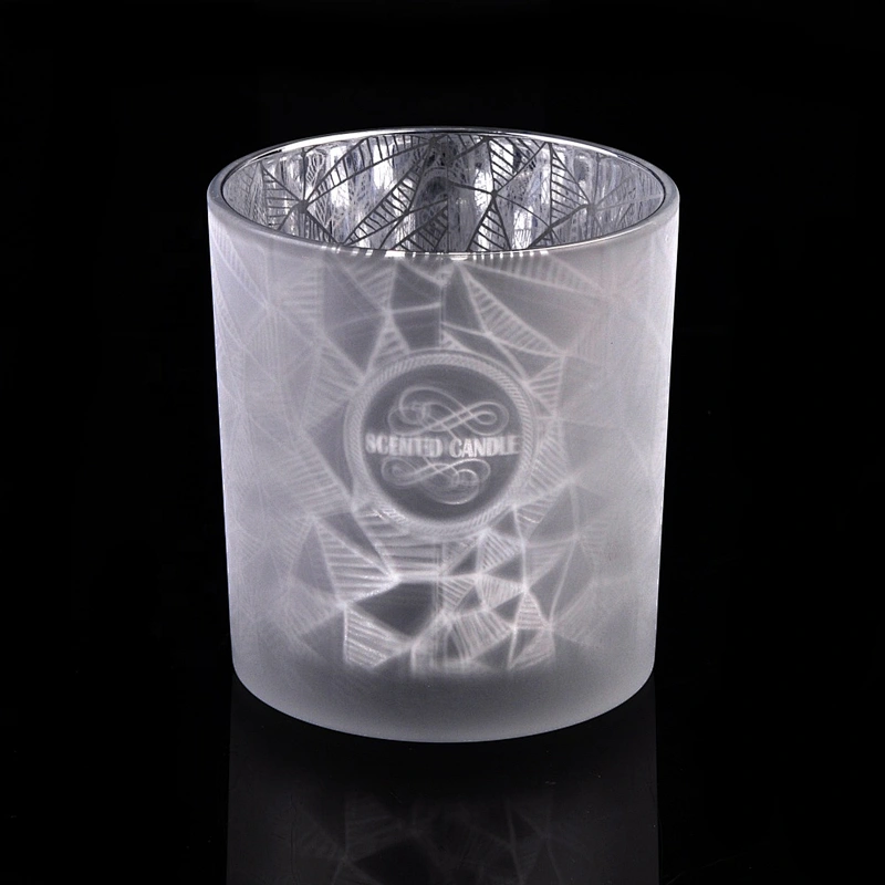 Wholesales frosted gold custom tealight glass candle jar