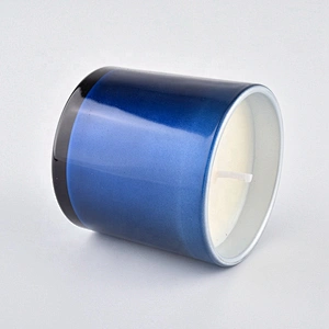 luxury small blue glass candle jar