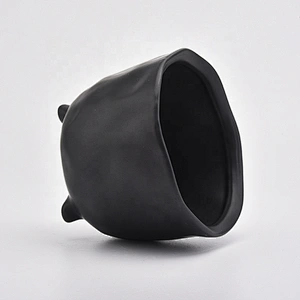 Luxury black ceramic standing candle holder home decoration