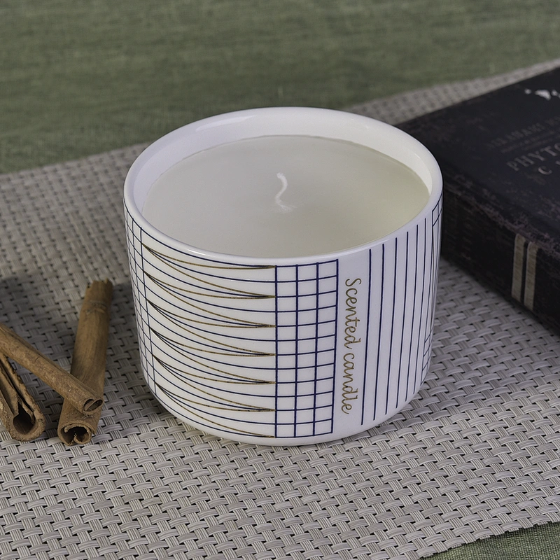 Sunny home decoration white scented ceramic candle holder