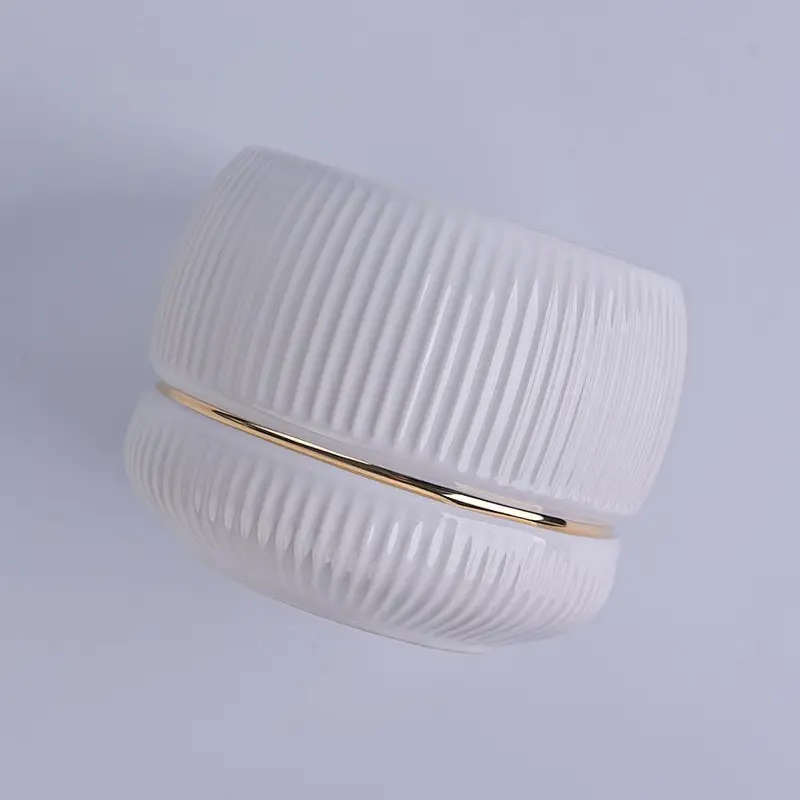 Home Party Decoration Empty White Ceramic Candle Jar For Candle Making