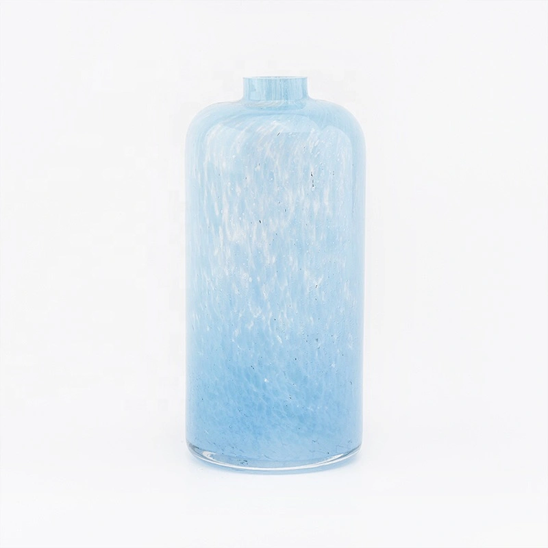 10oz luxury sky blue overlay glass diffuser bottle