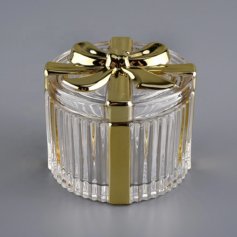 luxury glass candle container with lid