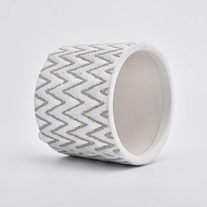 Wave Pattern Ceramic Candle Holders Votive Candlestick for Home Decor
