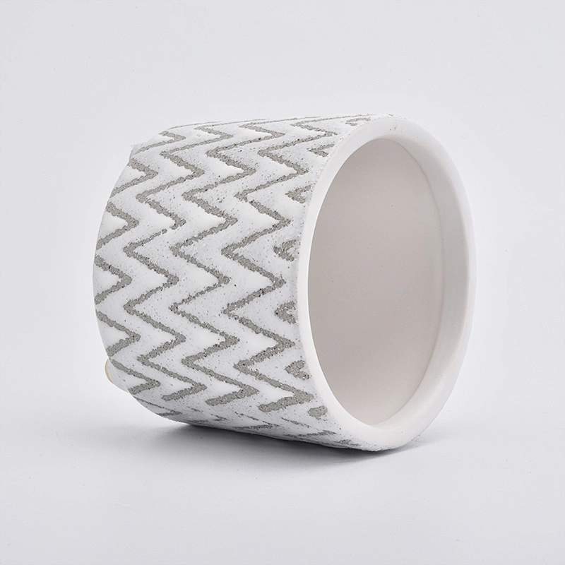 Wave Pattern Ceramic Candle Holders Votive Candlestick for Home Decor