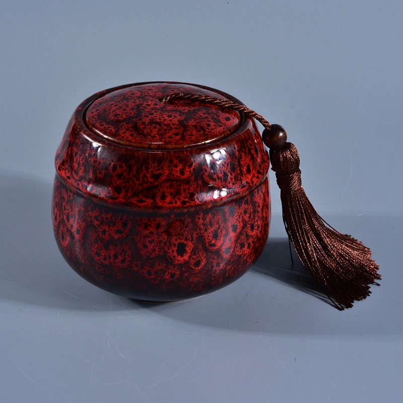 8oz 10oz Sunny chinese vintage decorative ceramic candle jars with lid