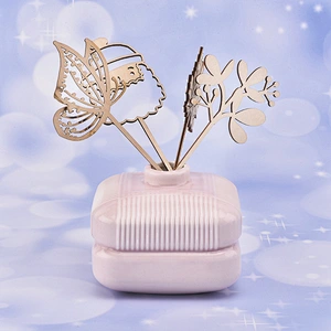 400ml square pink ceramic reed diffuser bottles for home decorations