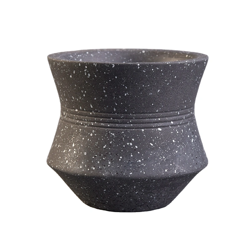 Sunny supplier Home decor black frosted empty concrete cement candle holders