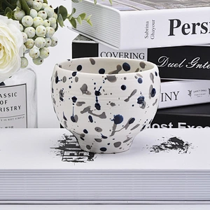 12oz round glaze white ceramic candle containers for home decor