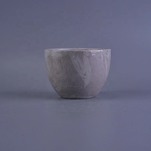 Round hurricane grey scented ceramic candle jar wholesales