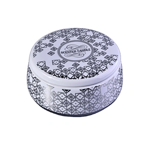 Sunny custom printing silver scented ceramic candle vessel with lid