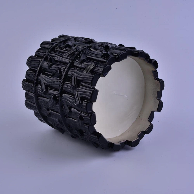 Luxury black tree design glass candle jar bulk 8oz 10oz 12oz