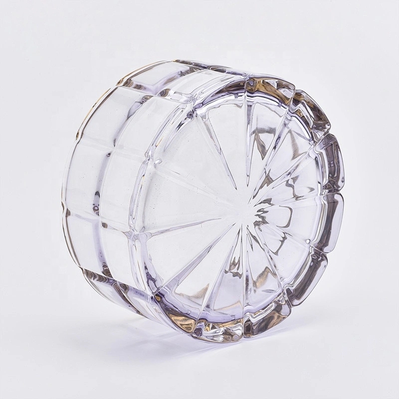 Luxury round votive long glass candle holders with lid