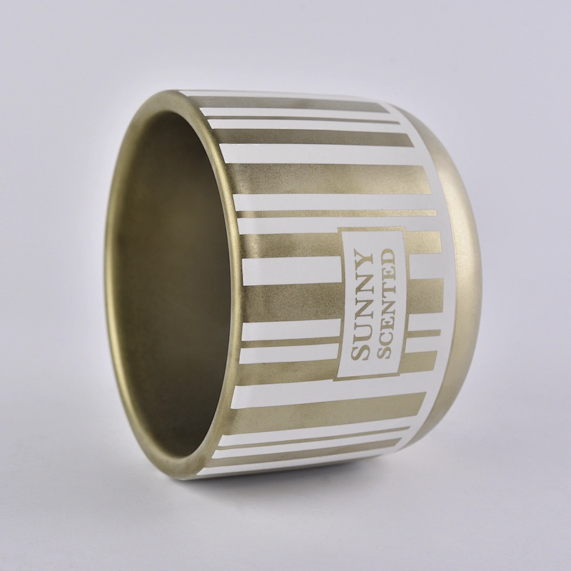 Sunny Luxury gold Ceramic Candle jars in bulk