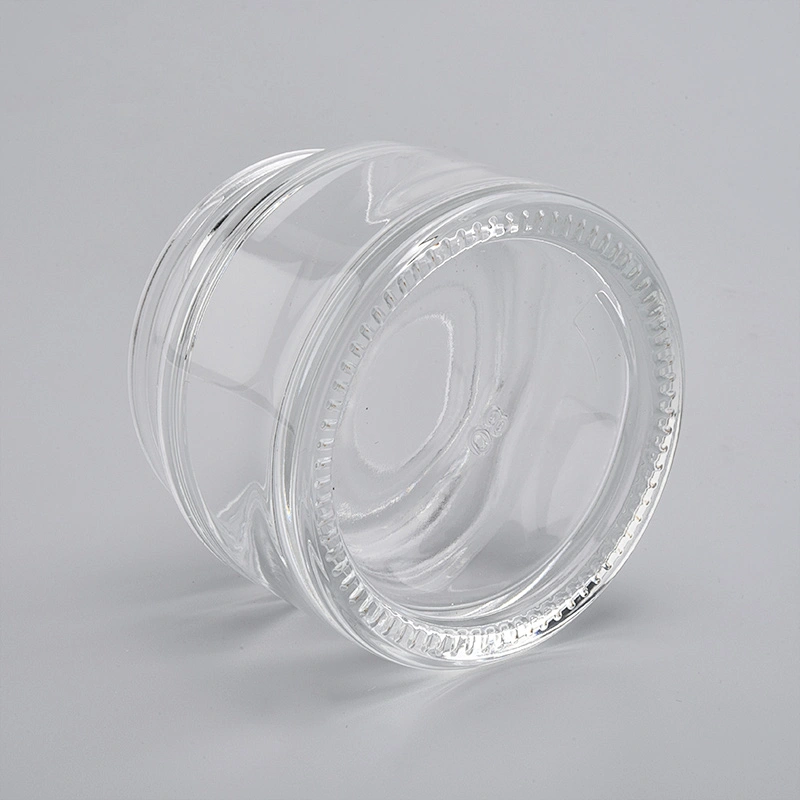 Wholesales round shape clear glass cream bottles cosmetic products for skin care