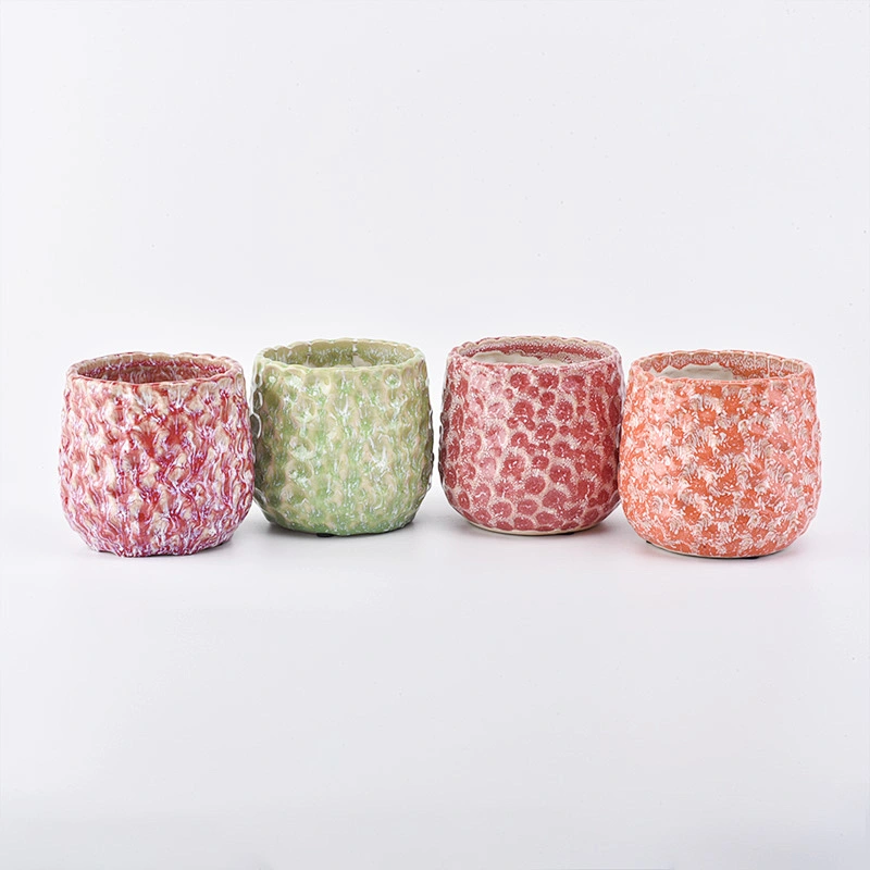 750ml iridescent ceramic candle holder home decor