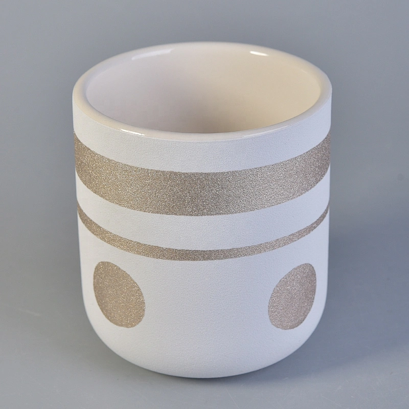 Luxury empty matte cylinder ceramic candle holder jars