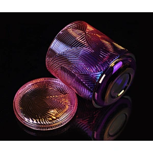 8oz OEM modern tealight lotus glass candle jar with glass lid in bulk