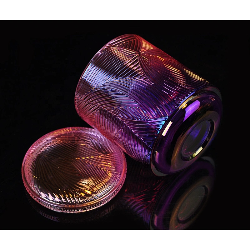 8oz OEM modern tealight lotus glass candle jar with glass lid in bulk