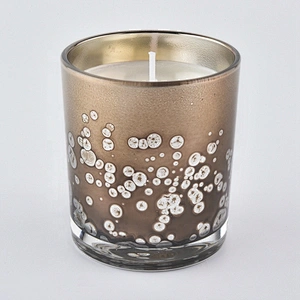 luxury decor painted glass candle jar
