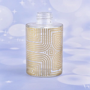 Cylinder decal bronzing glass diffuser bottle glass perfume bottle fragrance
