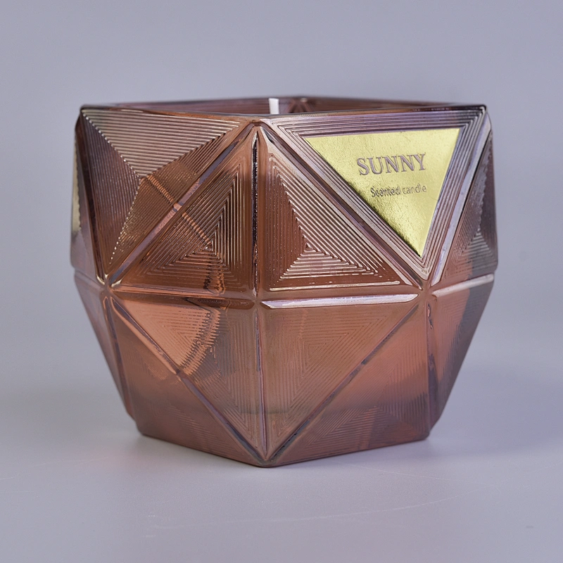 Wholesales Antique tealight geo cut glass candle jars in bulk