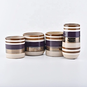 350ml Cylinder brown ceramic candle jar home decor
