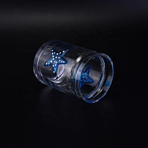 Cylinder star crystal tealight candle glass holder wholesales 10oz 12oz