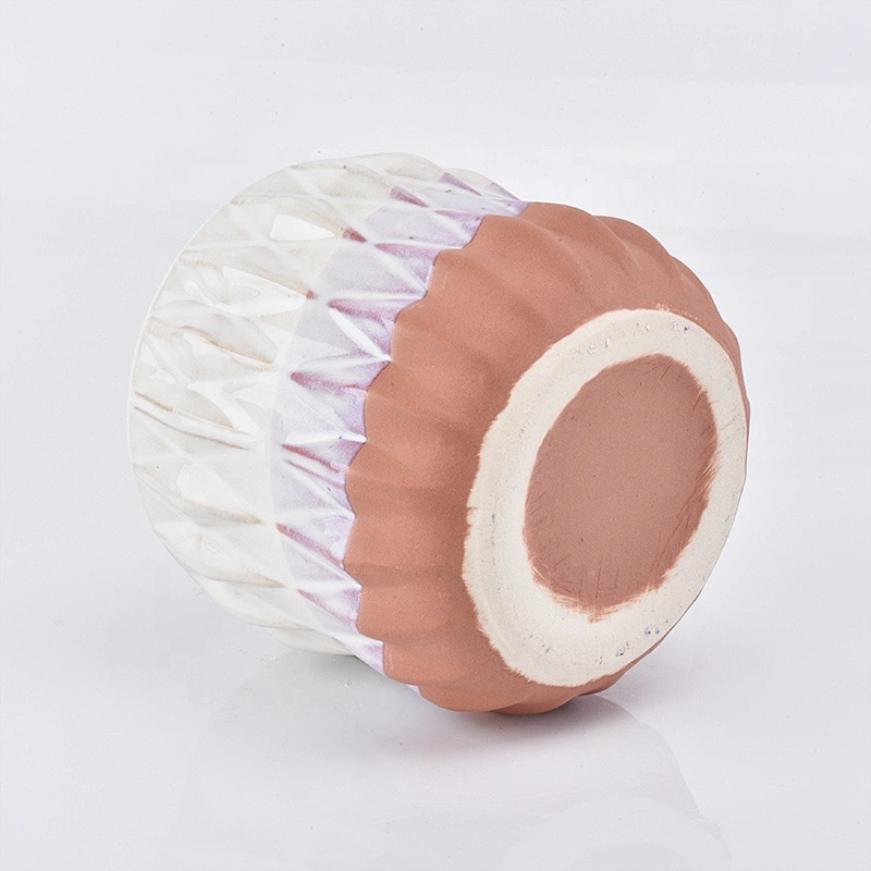 600ml customized geometric ceramic candle holder