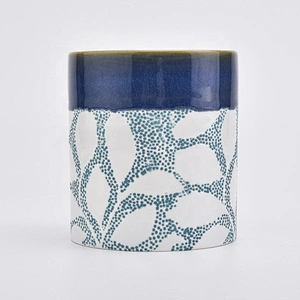 Supplier elegant blue ceramic candle jars